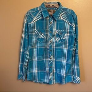 BKE Men’s Taylored Fit Snap Front Shirt Size S